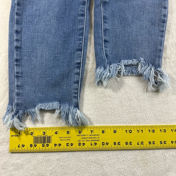 Judy Blue Distressed Hem Skinny Jeans - Picture 13 of 13